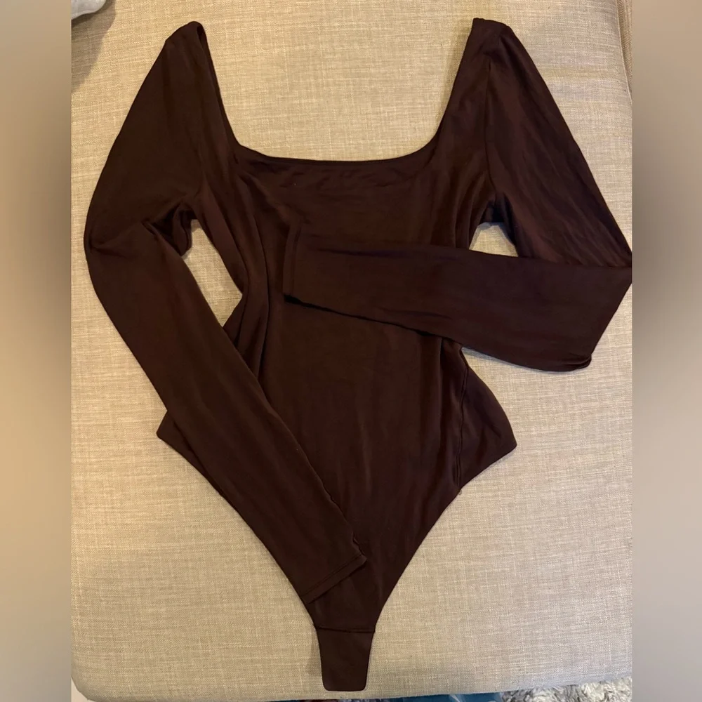 lululemon Wundermost Square-Neck Long-Sleeve Bodysuit Java Medium
